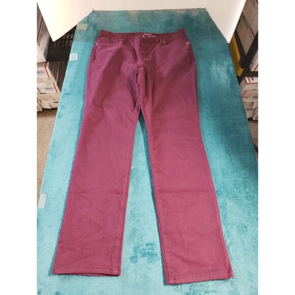 Gloria Vanderbilt Jeans Size 14 Womens Red Denim Pants Low Rise Slim Sadie NWT - Picture 2 of 14